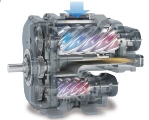 Máy nén khí trục vít biến tần 2 cấp nén Fusheng SA+400 (400kW – 540HP)